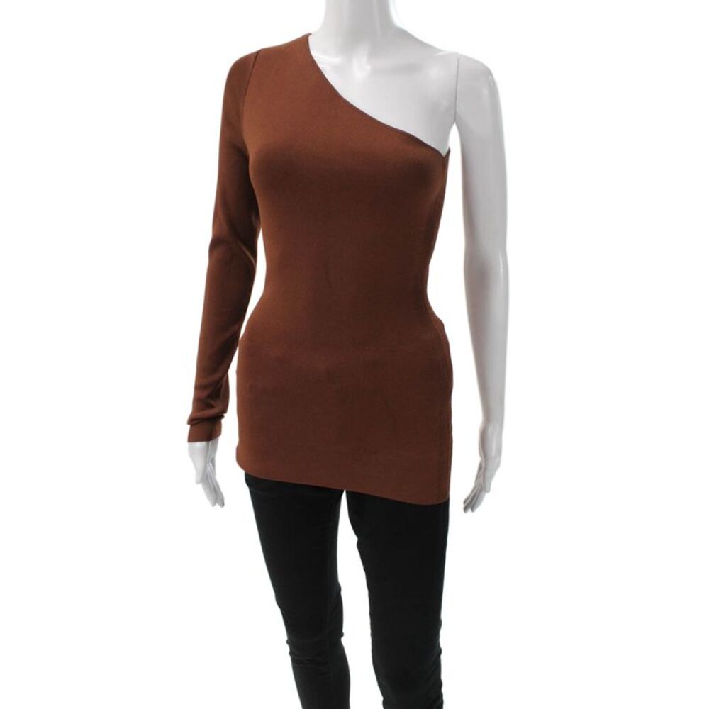 Victoria Beckham Women Designer Brown Long Sleeve Top Size 1
